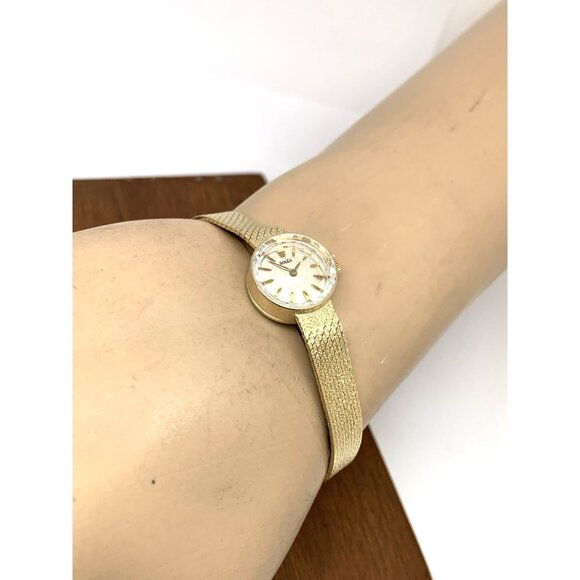 Rolex Women's Watch Vintage Cocktail 14k Yellow Gold 282 Manual Wind Petite 15mm - Picture 4 of 14